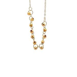 18K Gold Bracelet Tiny Beads 6.25 inches plus one inch 0.70 grams